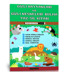 Gizli Hayvanları ve Gizli Nesneleri Bulma YAZ-SİL Kitabı