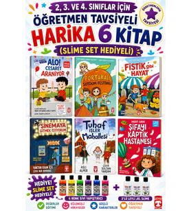 TİMAŞ 2,3. VE 4.SINIFLAR İÇİN ÖĞRETMEN TAVSİYELİ HARİKA 6 KİTAP -2 (SLİME SET HEDİYELİ)