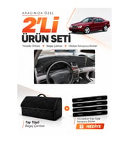 e-biz MERCEDES W208-C208 CLK (1997-2002) Uyumlu Torpido Örtüsü + Tay Tüyü Çanta - Siyah - MB009