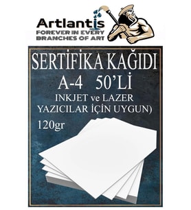 A4 Sertifika Kağıdı Kalın 50 Adet Gramajlı Fotokopi Kağıdı 120 gr Tüm Yazıcılara Uyumlu 21x29.7 cm Kalın Baskı Kağıdı (Beyaz)