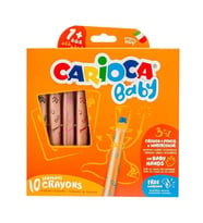 Carioca 3in1 Jumbo Bebek Ahşap Gövdeli Boya Kalemi 10'lu (Kalemtraş Hediyeli) 42818