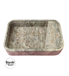 Gümüş Traverten Gizli Giderli Lüx Lavabo