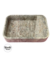 Gümüş Traverten Gizli Giderli Lüx Lavabo