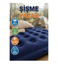 Çift Kişilik Flokeli Şişme Yatak Dayanıklı Vinil Gövde Kamp ve Misafir Kullanımı