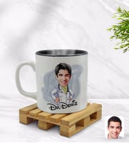BK Gift Kişiye Özel Erkek Doktor Karikatürlü İçi Siyah Renkli Kupa Bardak Model 1