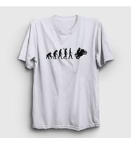Presmono Unisex Beyaz Evolution Evrim Motorsiklet Yarış Motoru T-Shirt 441913tt (Beyaz)