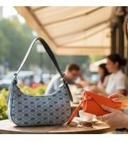 Givenza Turuncu Cüzdan Hediyeli Rugan Omuz Çantası (Kurşun Gri)