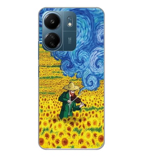 Xiaomi Redmi 13C Uyumlu Vincent Van Gogh Tasarımlı Şeffaf Telefon Kılıfı
