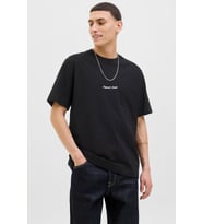 JACK & JONES Erkek JORNORREBRO EMB TEE SS Crew Neck Nakışlı Tişört (Siyah)