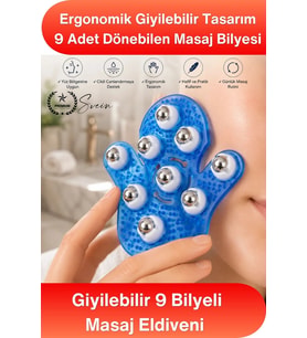 #Masaj 9 Bilyeli Masaj Eldiveni Giyilebilir Plastik Vücut Masaj Aleti Selülit Masajı Kan Dolaşımı De