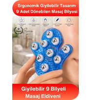#Masaj 9 Bilyeli Masaj Eldiveni Giyilebilir Plastik Vücut Masaj Aleti Selülit Masajı Kan Dolaşımı De