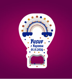 1 Yaşında İsimli Tarihli Hediyelik Açacak Magnet Kişiye Özel