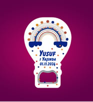 1 Yaşında İsimli Tarihli Hediyelik Açacak Magnet Kişiye Özel