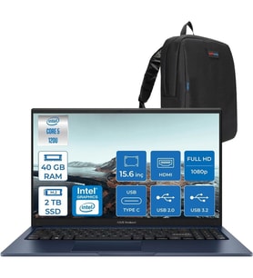 Asus Vivobook X1504VA 15 1.nesil Core 5 120U-40GB-2TB SSD Fhd 15.6inc-Freedos Taşınabilir Bilgisayar ZNJ2861F14+ZETTAÇANTA