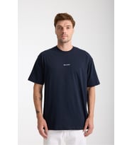 Erkek Milano Nakış Yazılı Oversize Bisiklet Yaka T-Shirt