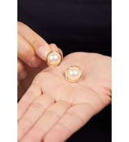Elika Silver Kadın İnci Model Bijuteri Küpe (Gümüş)