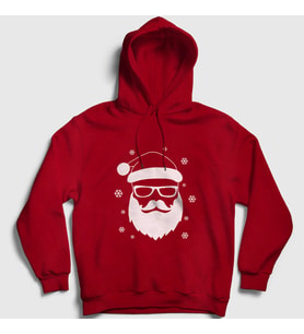 Presmono Unisex Kırmızı Noel Baba Santa Claus Yılbaşı Kapüşonlu Sweatshirt 270393tt
