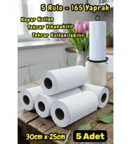 Technow 33 Yaprak Kopar Kullan Rulo Hassas Temizlik Bezi Mavi 25x30cm 5 Rulo Adet