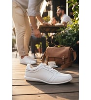 Enoch Erkek Sade Tasarım Dikiş Detaylı Düz Tabanlı Günlük Spor Ayakkabı Sneaker