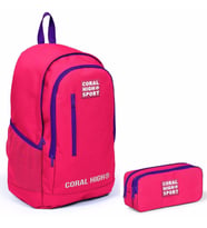 Coral High Sport Neon Mercan Okul Çantası ve Kalemlik Seti - Ortaokul ve Lise