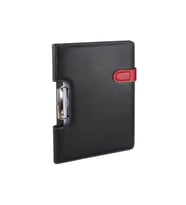 Kapaklı Sekreterlik Art Padfolio Hesap Makinalı A4 100 Yaprak Kapasiteli Vegan 25,5x34 cm (Siyah)