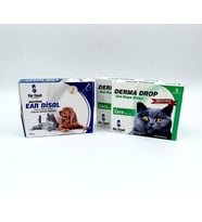 Derma Kedi Deri Bakım Ürünü 2 Kutu + Kulak Bakım Ürünü (Şeffaf)