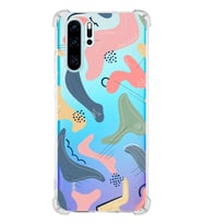Huawei P30 Pro Uyumlu Köşe Korumalı Antişok Kapak Abstract Tasarımlı Şeffaf Silikon Kılıf