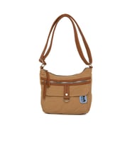BAGMORİ Deri Garnili Mini Salaş Çanta (Camel)