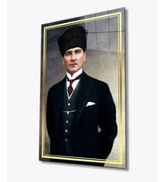 Atatürk 4mm Dayanıklı Cam Tablo Temperli Cam, Ataturk Glass Wall Decor