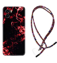 Vivo Y15S Y32 Y33S Y51 Y53S Kılıf Boyun Asklı Rasta Silikon Red Smoke 1745