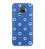 PrintiFy General Mobile GM 20 ile Uyumlu Nazar Boncuğu 1  Kamera Korumalı Şeffaf Silikon Kılıf
