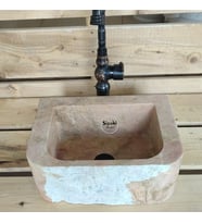 Kırmızı Traverten Mini Lavabo