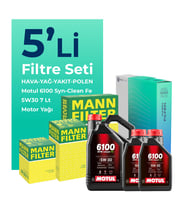 MANN Volkswagen Transporter T5 2.0 Dizel Filtre Bakım Seti Motul Motor Yağlı (2009-2015) 5 Li