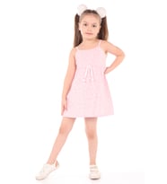 Toontoy Kız Çocuk Komple Baskılı Elbise (Pembe)