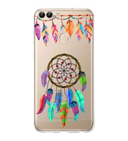 PrintiFy Huawei P Smart 2018 ile Uyumlu 1mm Slim Fit Nazar Boncuğu 6 Baskılı Şeffaf  Kılıf