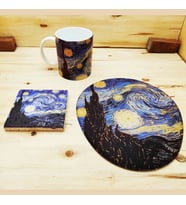 Vincent Van Gogh Set 1 - Kupa-Mousepad-Doğal Taş Bardak Altlığı 1