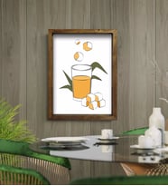 BK Gift Cafe & Bar & Restaurant Konseptli Doğal Masif Ahşap Çerçeveli Tablo-62
