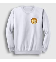 Presmono Unisex Beyaz Dogecoin Bitcoin Sweatshirt 263529tt (Beyaz)