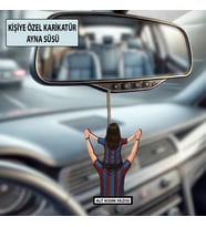 Kişiye Özel Taraftar Karikatür Ayna Süsü – Taraftar Hediyesi