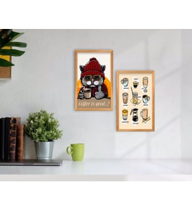BK Home Coffee Tasarımlı Dekoratif 2'li Retro Ahşap Tablo-6