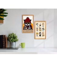 BK Home Coffee Tasarımlı Dekoratif 2'li Retro Ahşap Tablo-6