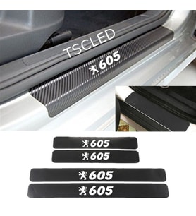 605 Karbon Kapı Eşiği Kaplama Sticker Yapıştırma (4 Adet) zz176