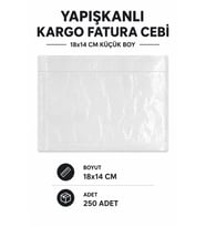 18x14 Cm Küçük Boy Yapışkanlı Kargo Fatura Cebi 250 Adet