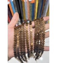 Hematit Taşı Kalp Kesim Parlak Kahverengi 8mm Doğal Taş Dizi