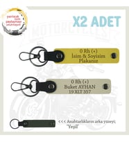 Yol Arkadaşlarına Özel İsim Plaka, 0 Rh (+) Kan Grubu Yazılı Kişisel x2 Anahtarlık, Sarı-S Kahve-Ysl (Çok Renkli)