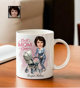 İsme Özel Karikatürlü Best Mom Temalı Kupa Bardak