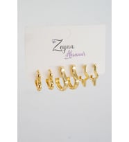 Kadın Zirkon Kalp ve Yıldız Model 6'lı Küpe Seti