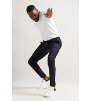 Sir Slimfit Beli İplikli Polyamid Kumaş Erkek Jogger Pantolon (Lacivert)