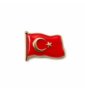Rozet Türk Bayrağı Gönderli