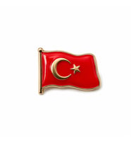 Rozet Türk Bayrağı Gönderli